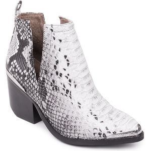 Jeffrey Campbell Cromwell Cutout Booties Black and White Snake Size 6